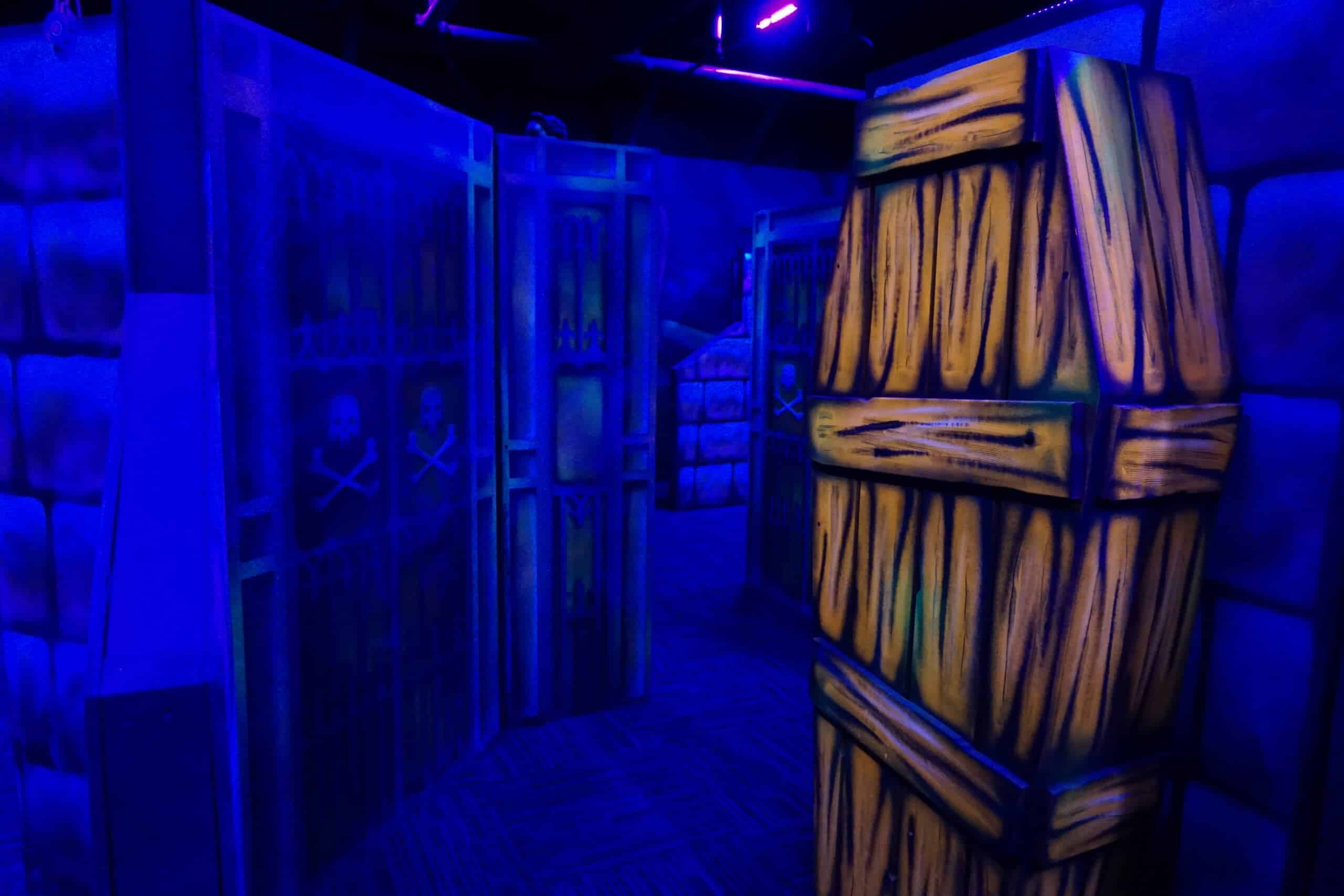 Laser Tag 3 Glow in the dark corridor at monster mini golf