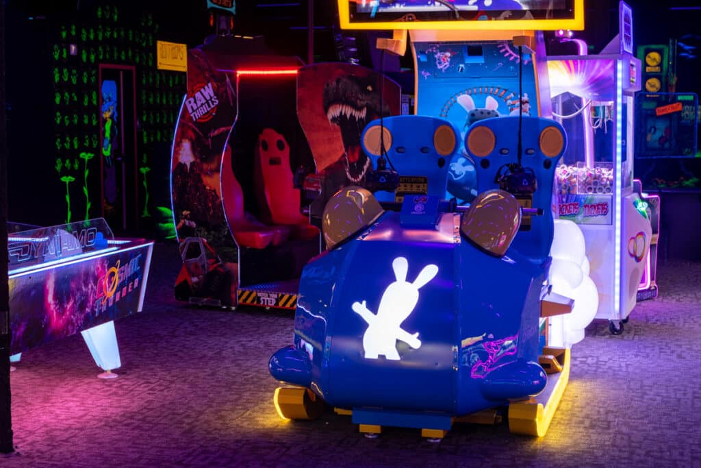 Date Nights At Monster Mini Golf 2 Virtual rabbids arcade game at monster mini golf in eatontown, new jersey