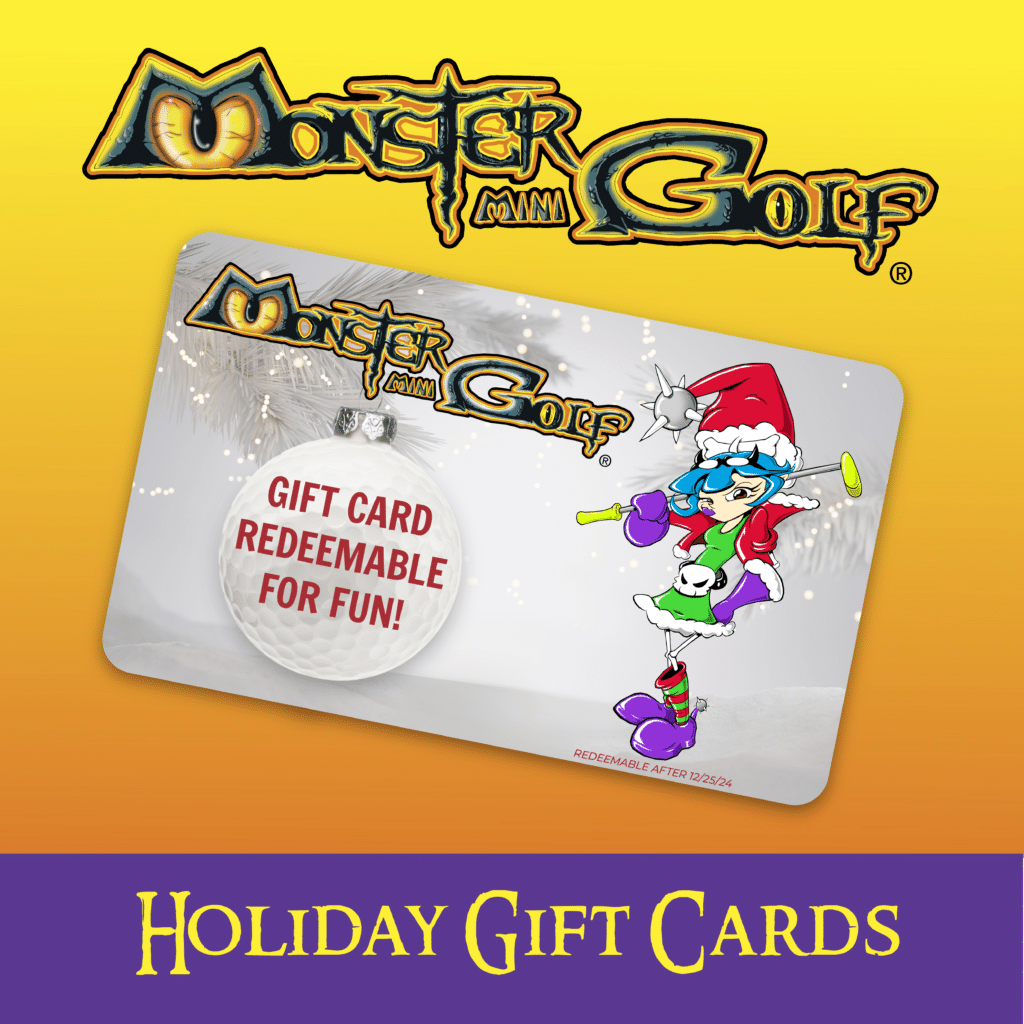 Gift Cards 1 Monster mini golf holiday gift cards